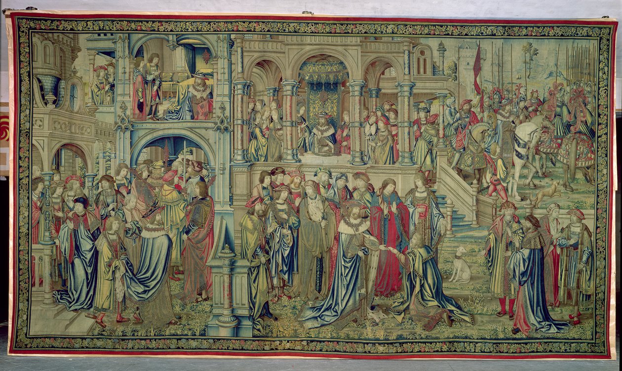 The Death of the Child and the King loves sejr, Tapestry of David and Bathsheba, c.1510-15 af Flemish School