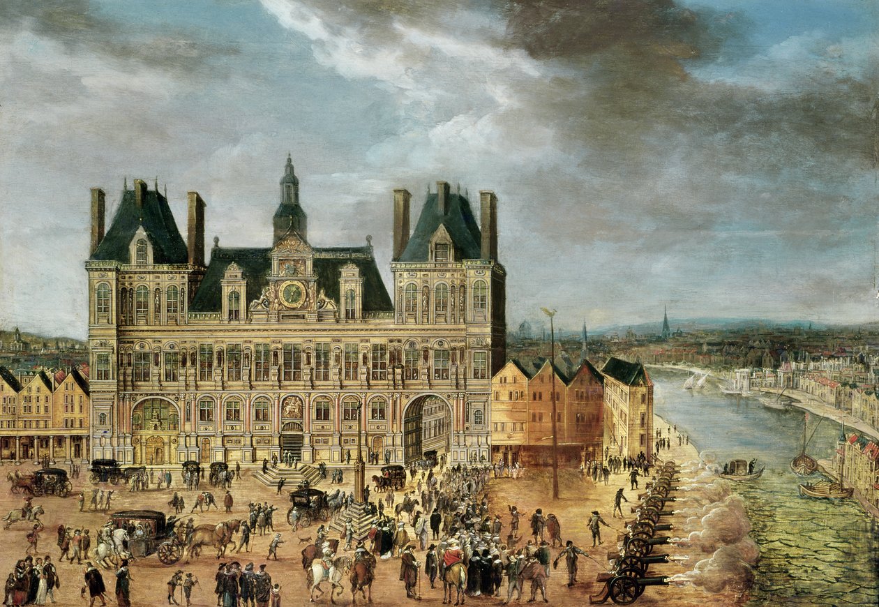 Hotel de Ville, Place de Greve af Flemish School