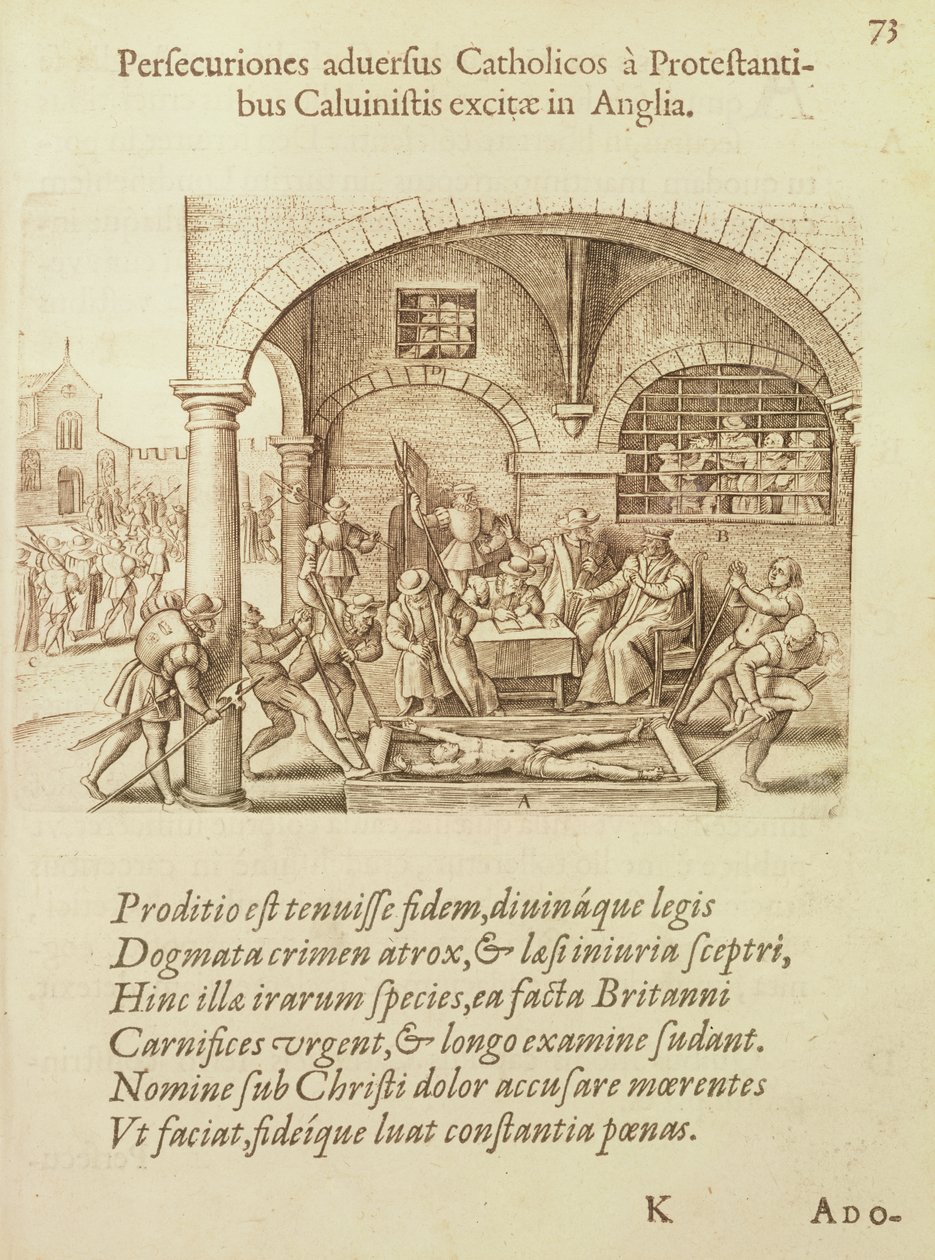 De calvinistiske protestanters forfølgelse af engelske katolikker af Flemish School