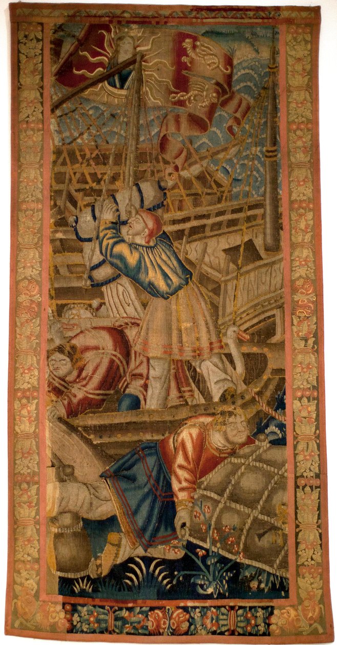 Portugiserne i Indien - flamsk gobelin i Tournai fra den første fjerdedel af det 16. århundrede - Musee de la Marine de Lisbon (Portugal) af Flemish School