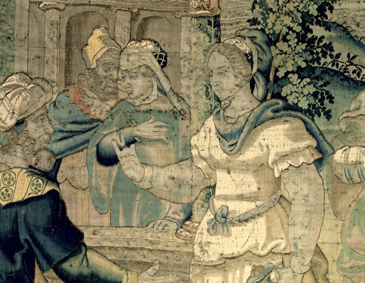Jethros døtre fortæller deres far om deres møde med Moses (detaljer fra 181718) af Flemish School