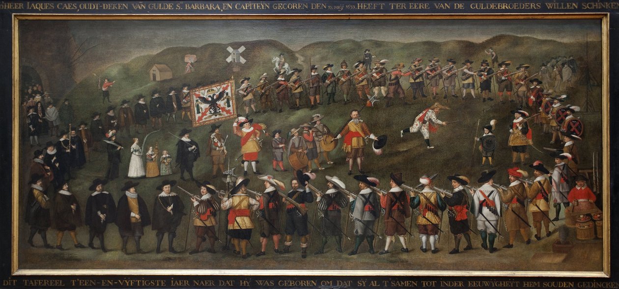 Medlemmerne af den hellige Barbe af Dunkerques syltetøj i 1633. Anonymt flamsk maleri, olie på lærred af Flemish School