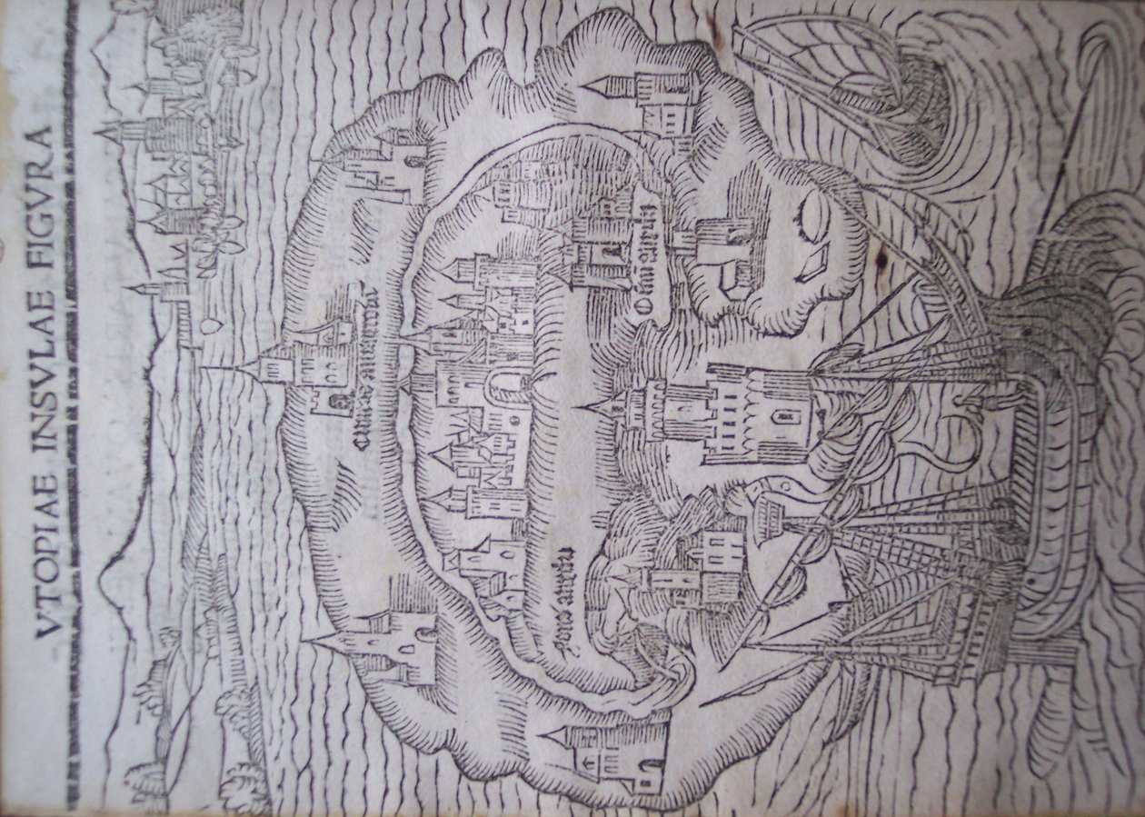 Titelblad til Utopia, af Thomas More, Leuven 1516 af Flemish School