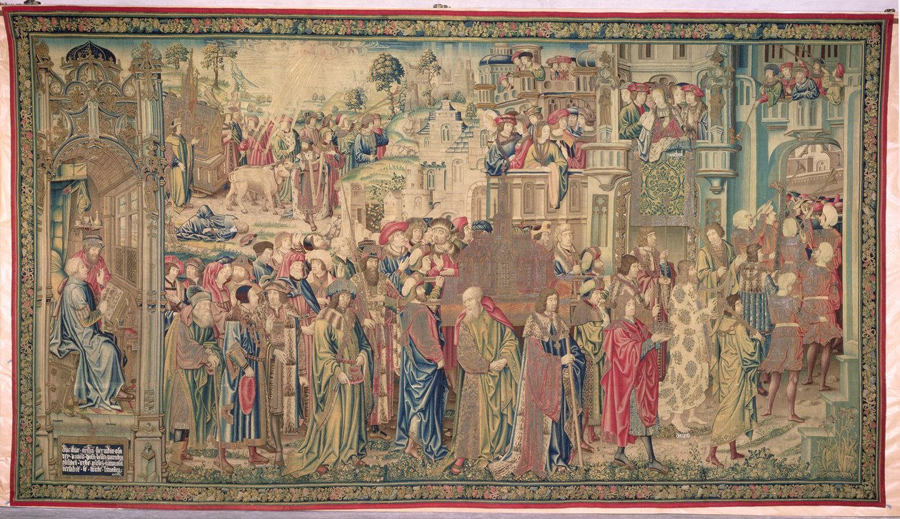 Transport af Pagtens Ark, Davids og Batsebas billedtæppe, ca. 1510-15 af Flemish School