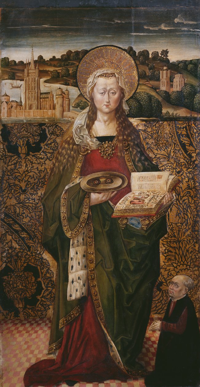 Triptykon, St. Lucy, venstre panel (se også 345909, 345911) af Flemish School