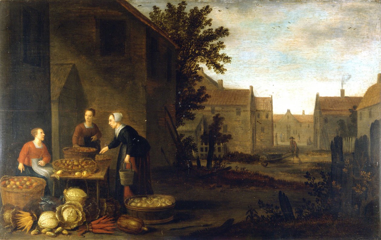 Willers Adam Willaerts (1577 - 1664) hollandsk maler ""Markedsscene"". 17. århundrede.Museo del Castello. Milano af Flemish School