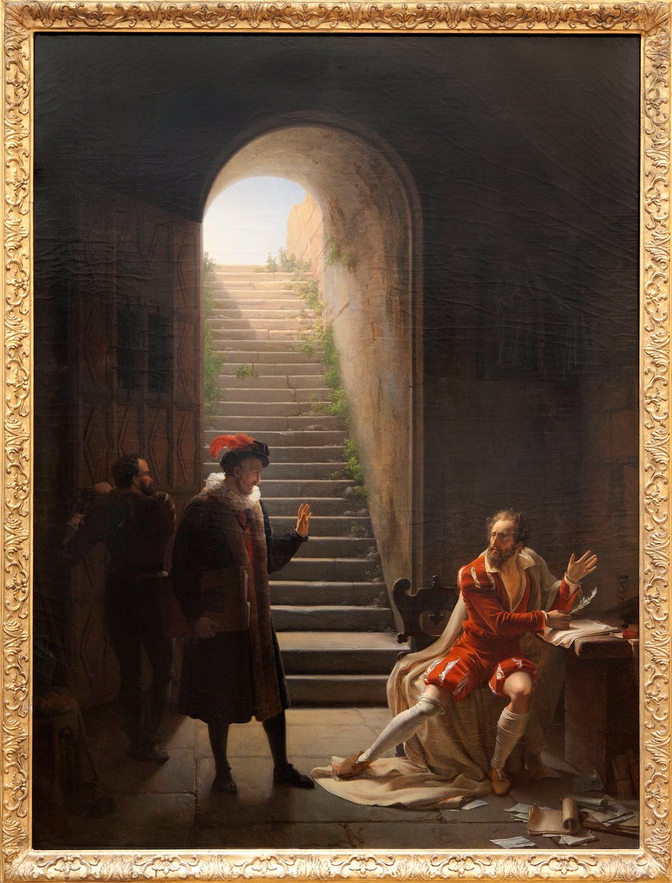 Pokalen i fængslet besøgt af Montaigne, ca. 1822 (olie på lærred) af Fleury François Richard