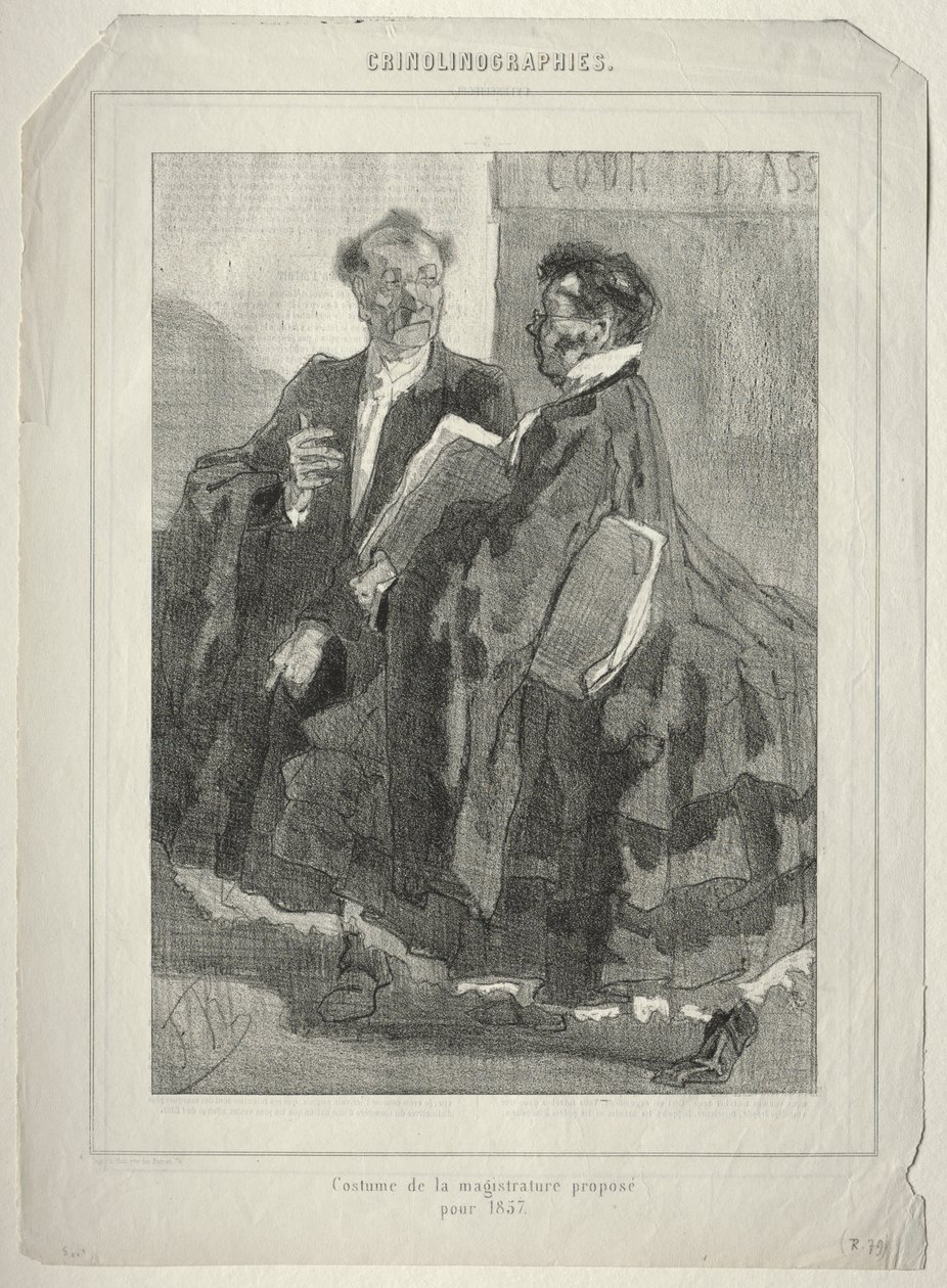 Crinolinographies (magistratens kostume foreslået til 1857) af Félicien Rops
