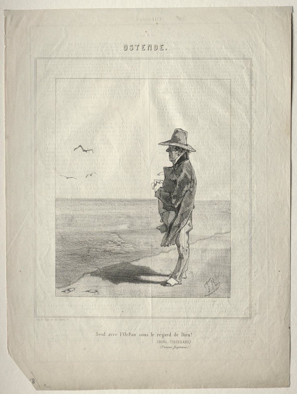 Oostende. Alene med havet under Guds blik!. af Félicien Rops