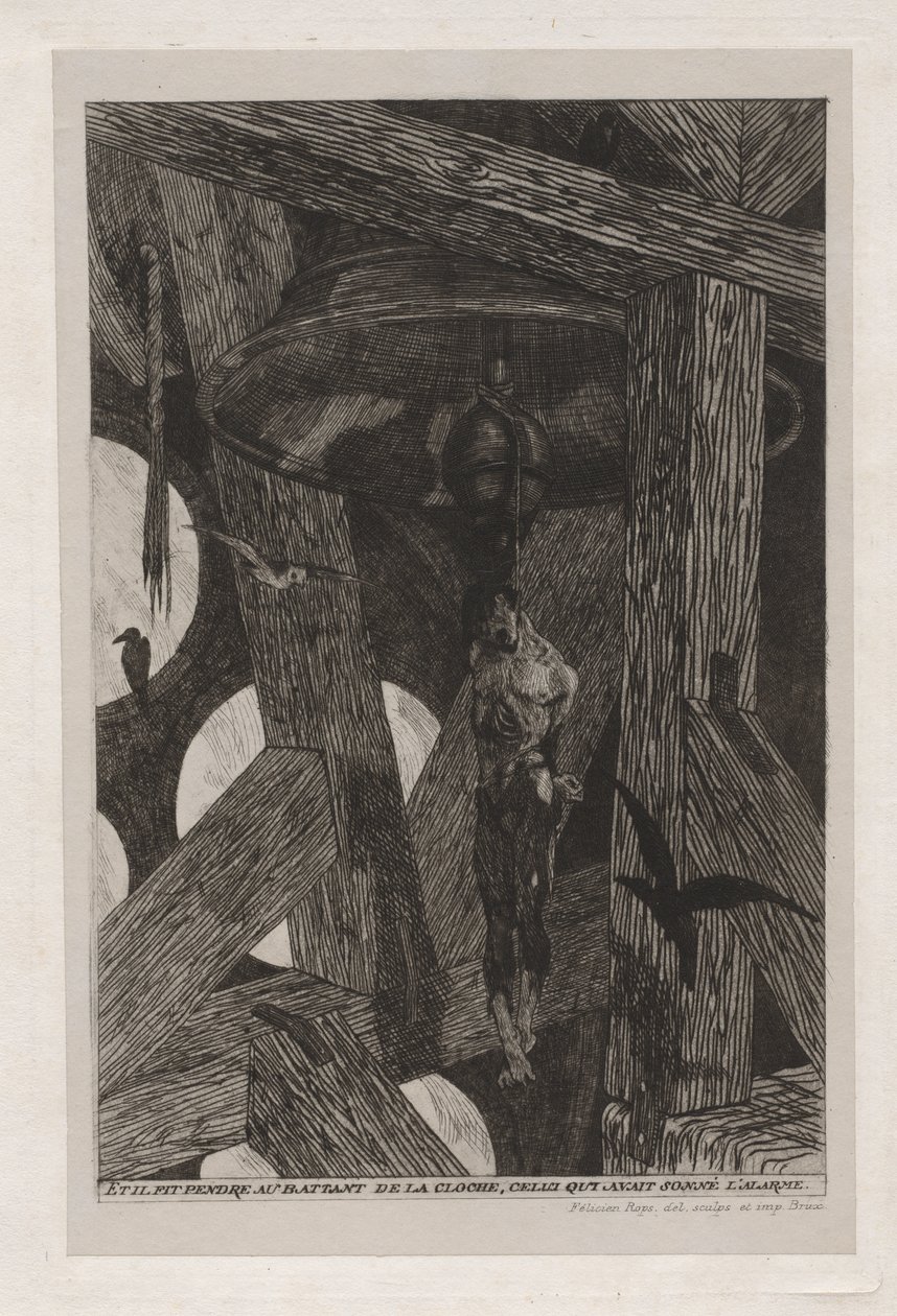 The Legend and Adventures of Ulenspiegel and Lamme Goedzak: The Hanged Man..., 1867. af Félicien Rops