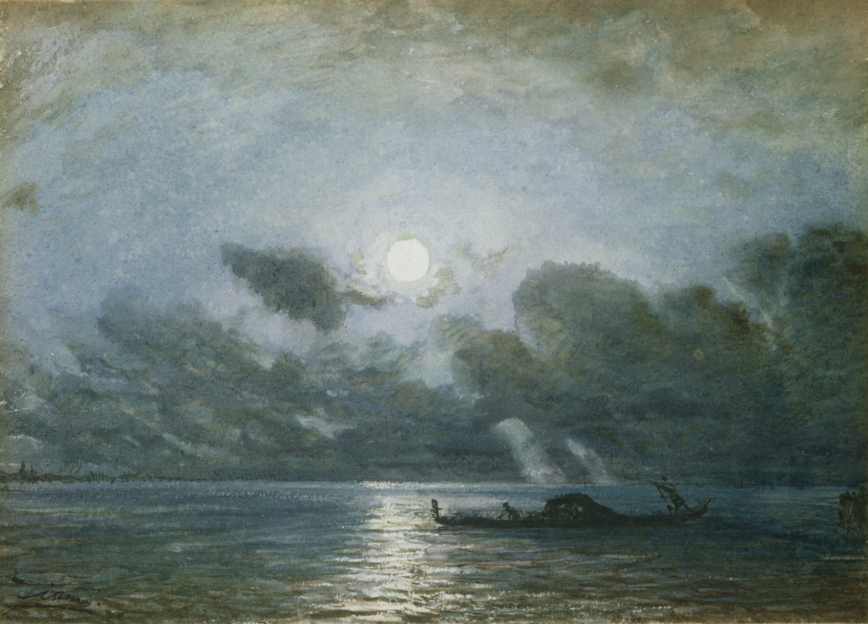 Venedig ved måneskin af Félix Ziem