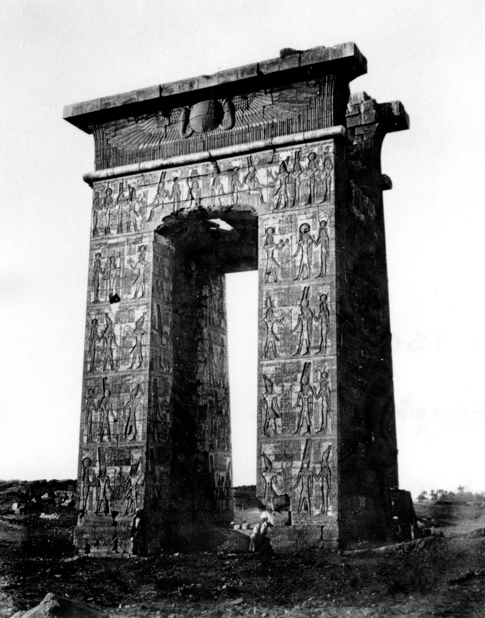 Porten nord for Karnak, Nubia, Egypten, 1878 af Félix Bonfils
