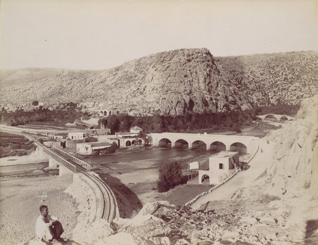 The Bridges of the Flower [River] of the Dog, ca. 1880. af Félix Bonfils