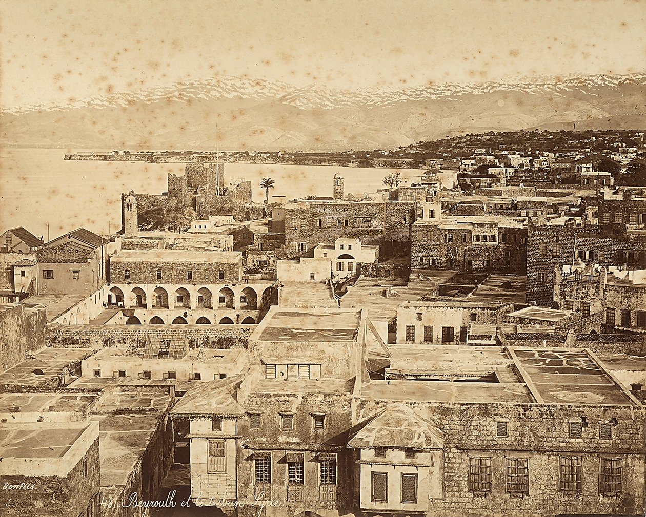 Panoramaudsigt over Beirut, Libanon af Félix Bonfils