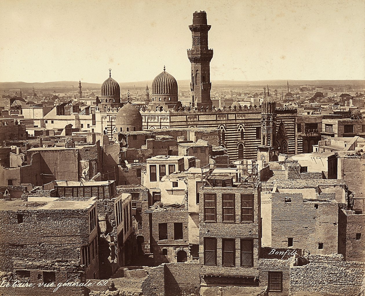Panoramaudsigt over Cairo, Egypten af Félix Bonfils