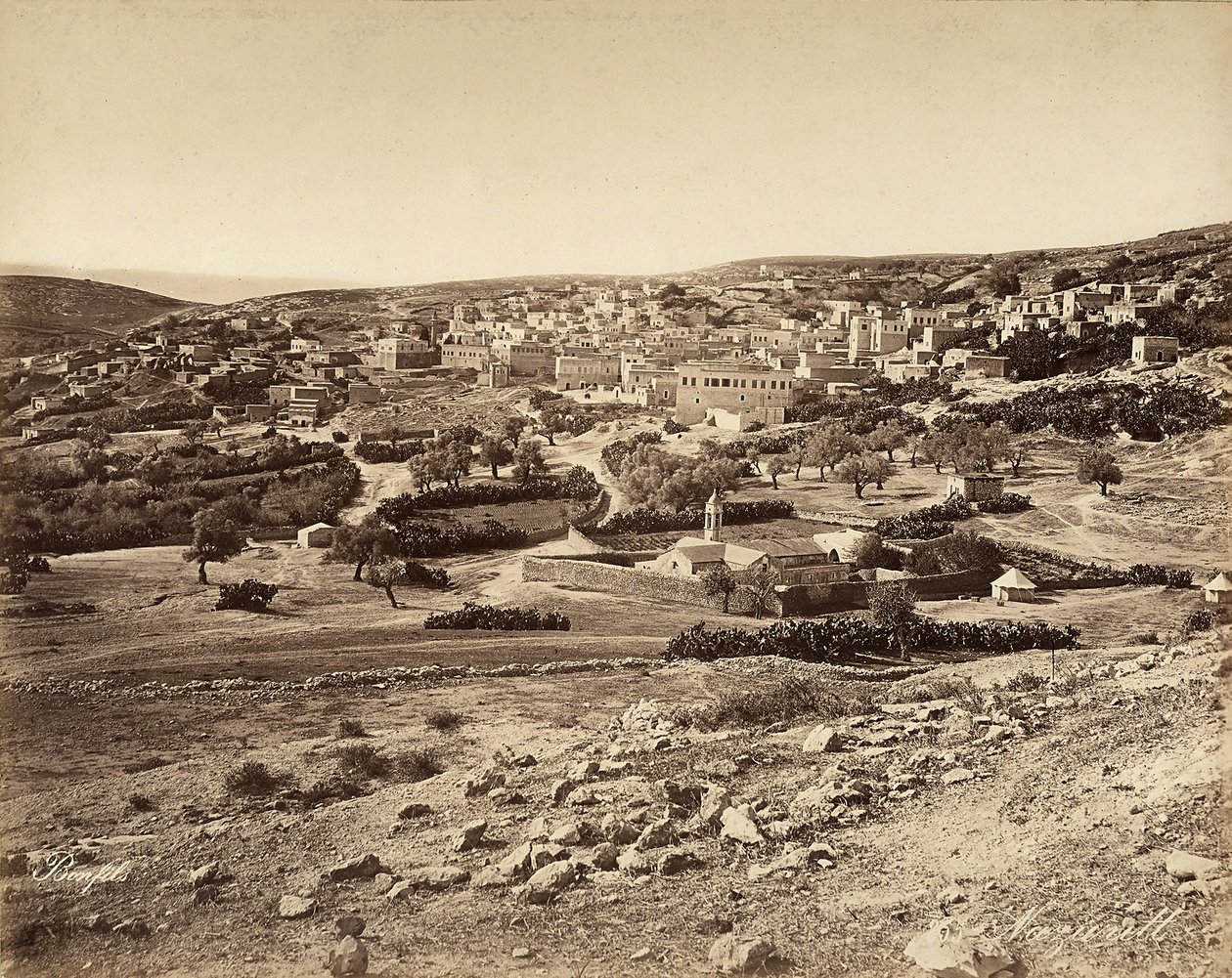 Panoramaudsigt over Nazareth, Israel af Félix Bonfils