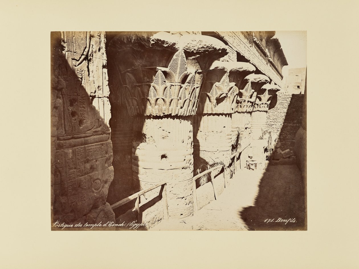 Portikus i templet i Esneh (Egypten) af Félix Bonfils