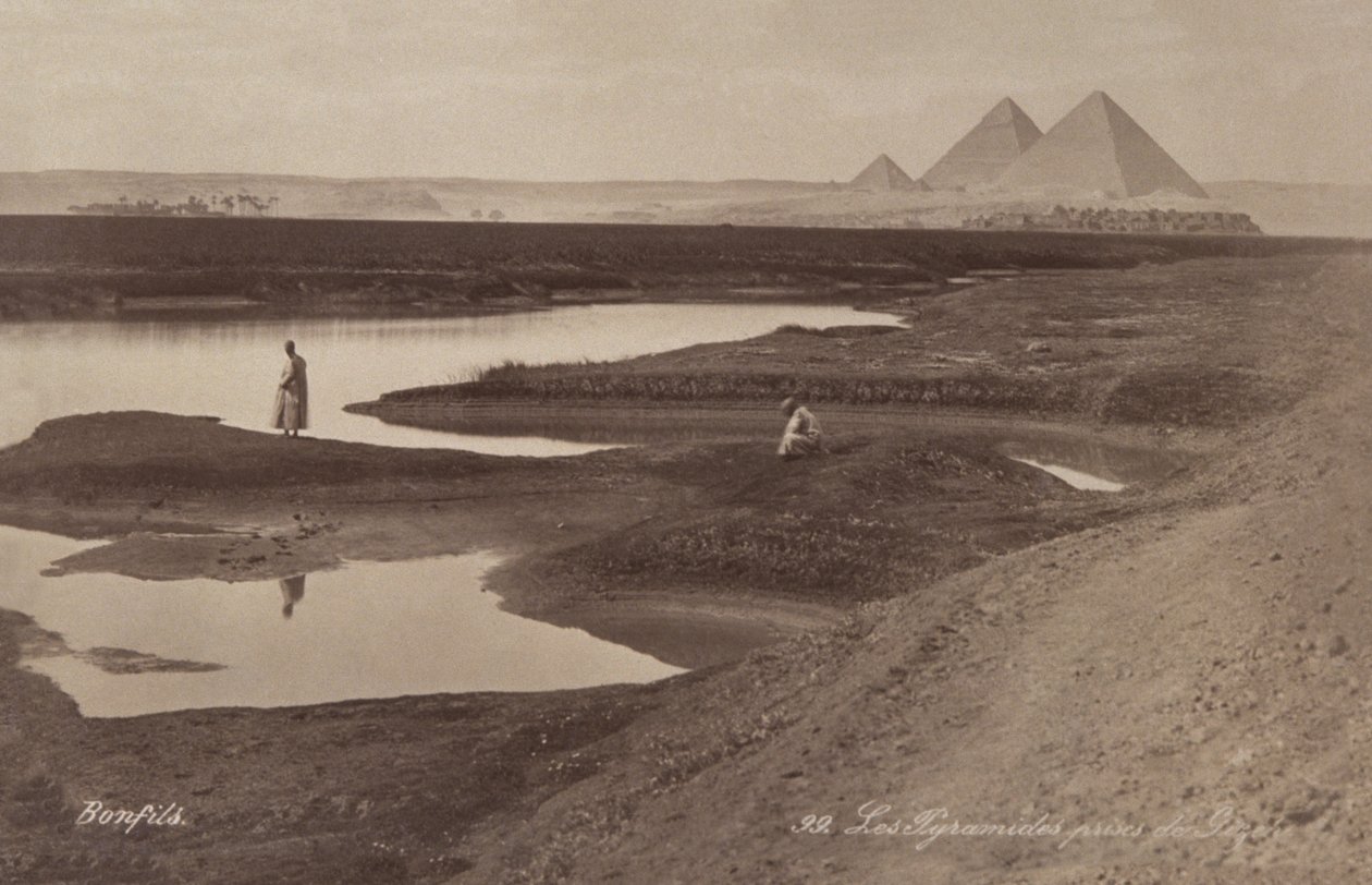Pyramiderne i Giza, ca. 1900 (foto) af Félix Bonfils