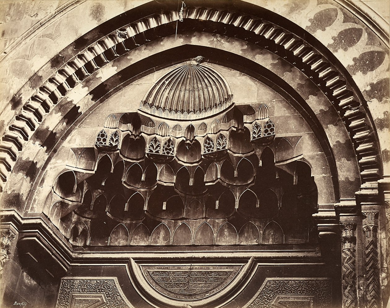 Relief af en niche, Egypten af Félix Bonfils