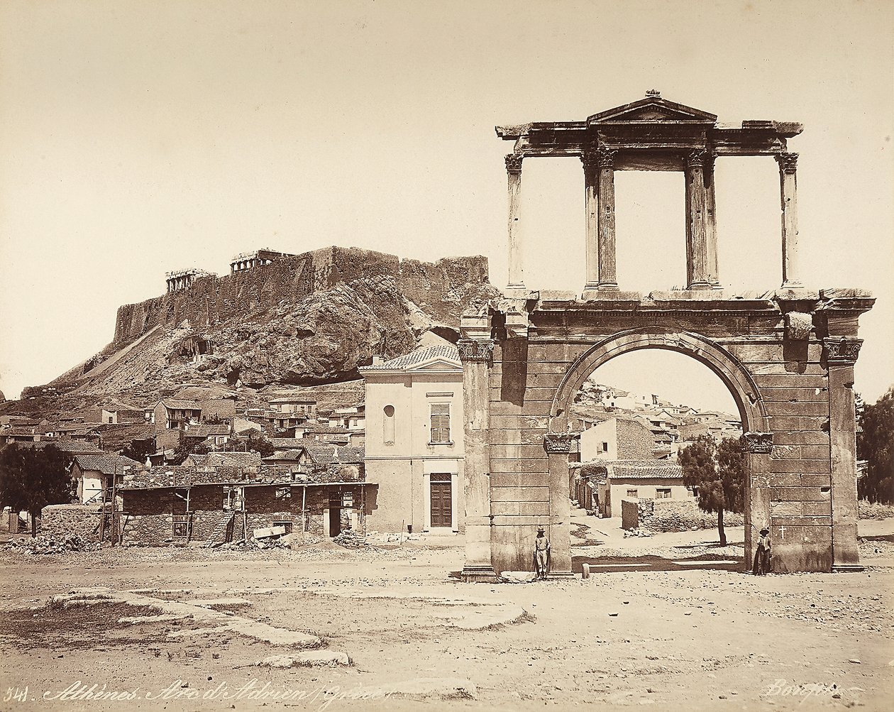 Hadrians bue på Athens Akropolis af Félix Bonfils