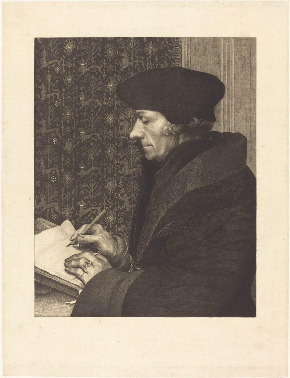 Erasmus af Félix Bracquemond after Hans Holbein the Younger