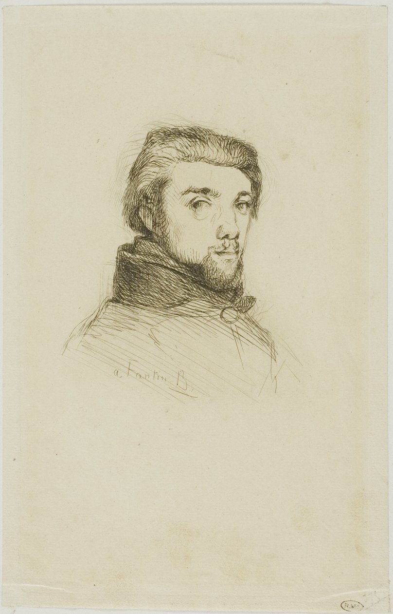 Portræt af Fantin-Latour af Félix Henri Bracquemond