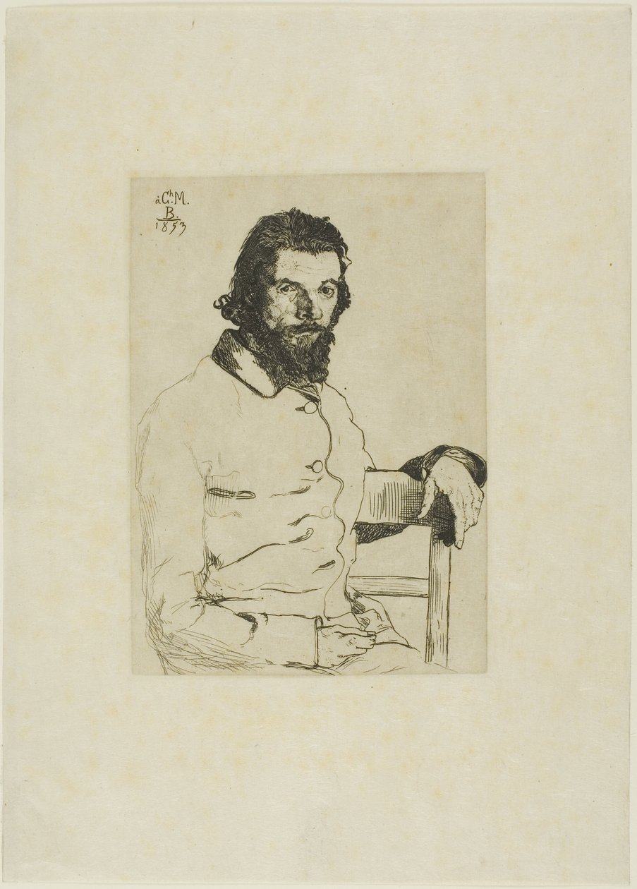 Portræt af Meryon af Félix Henri Bracquemond