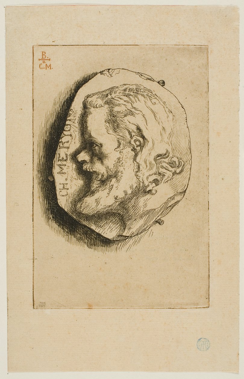 Portræt af Meryon i profil af Félix Henri Bracquemond