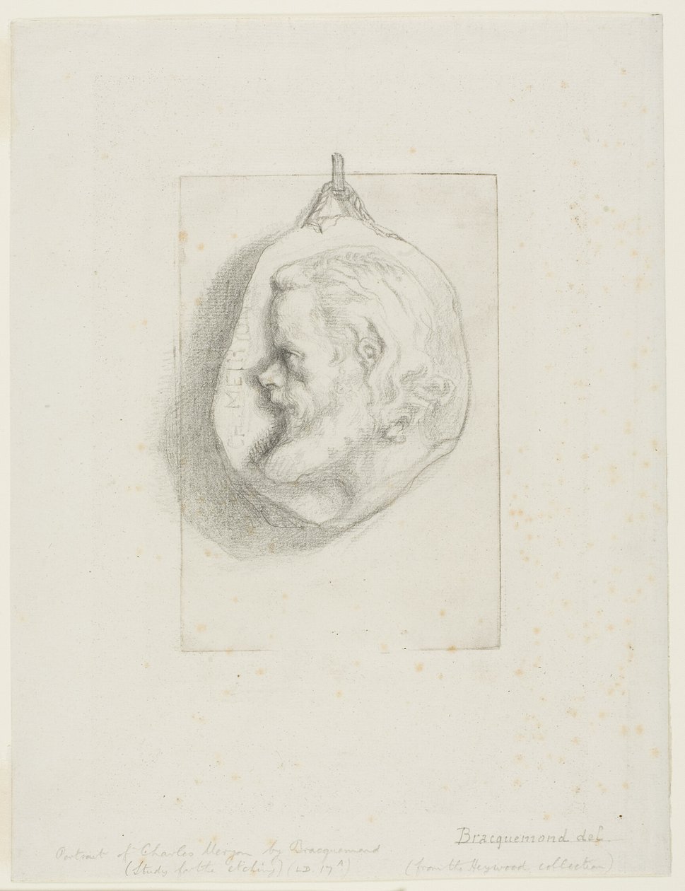 Profilportræt af Charles Meryon af Félix Henri Bracquemond