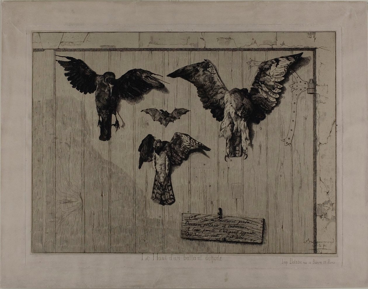 Den øverste del af en dør af Félix Henri Bracquemond