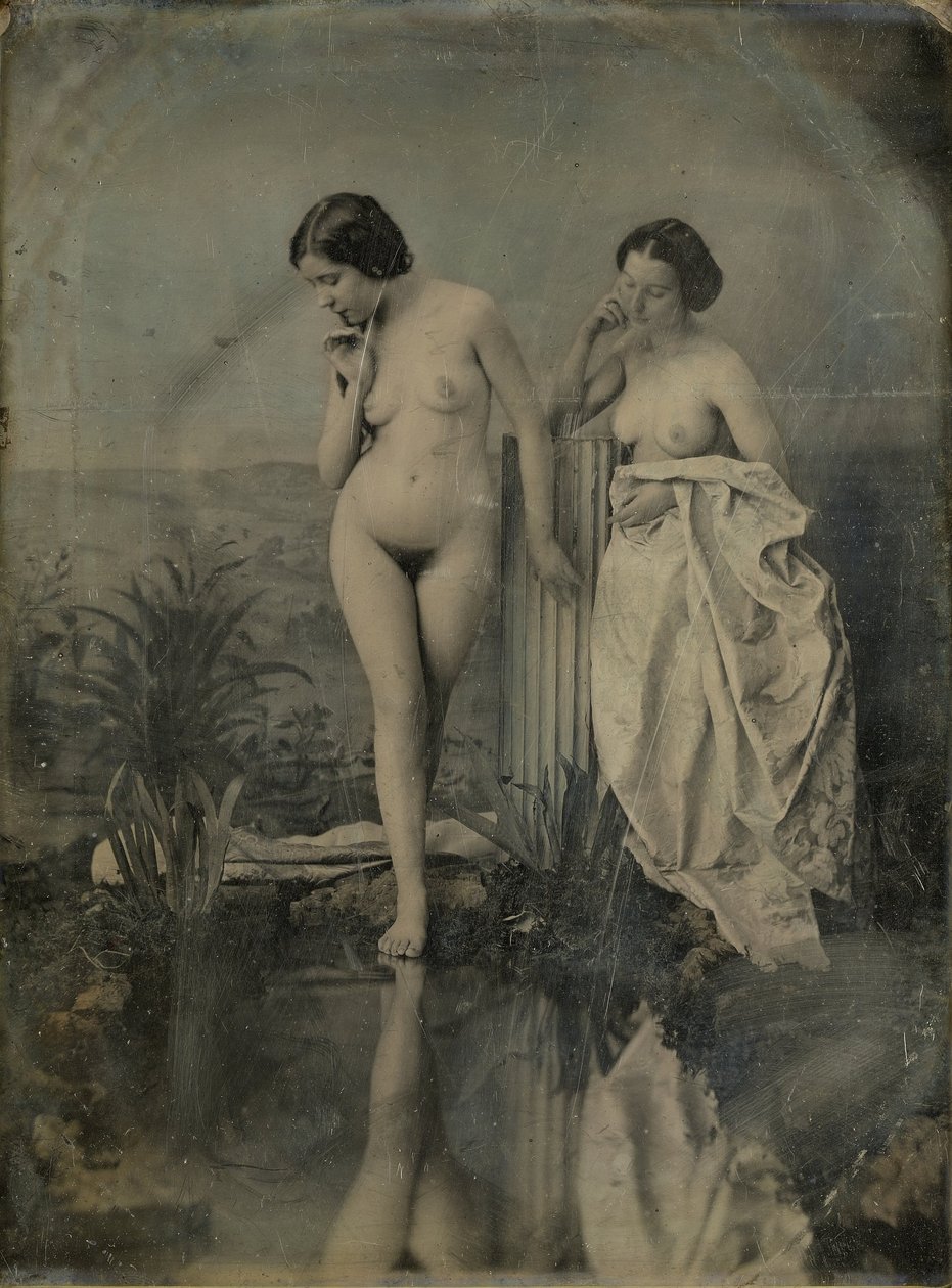 The Bathers - nøgen studie til en billedkomposition af Félix Jacques Moulin