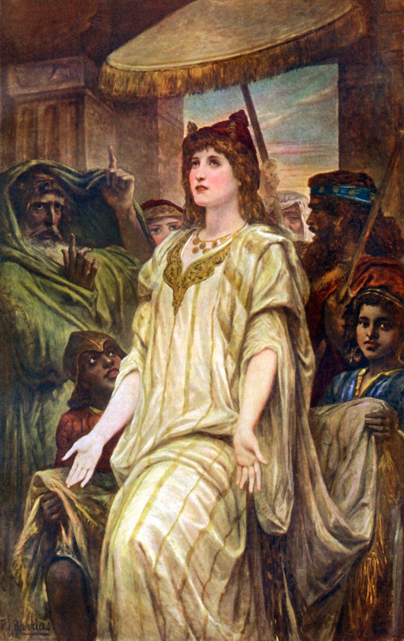 Esther bønfalder for sit folk, 1926. af Félix Joseph Barrias