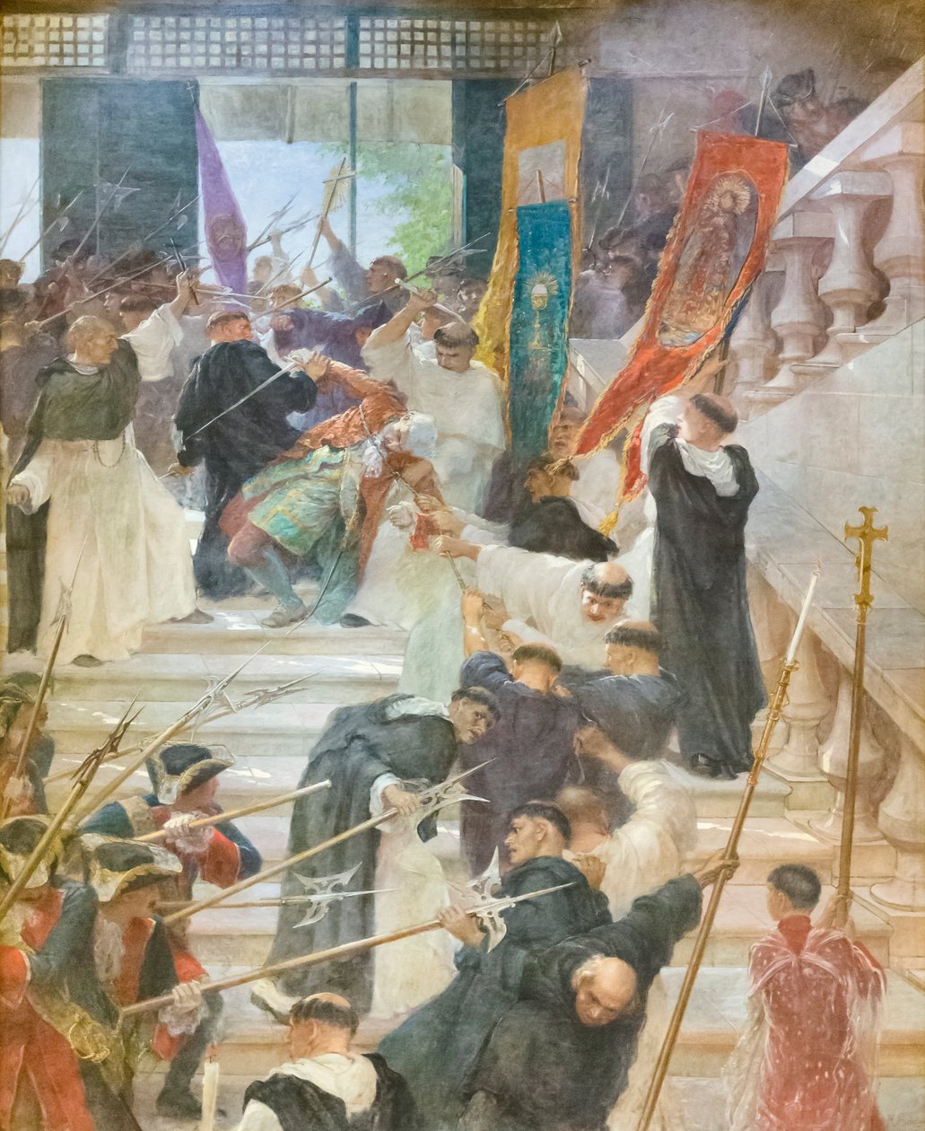 Mordet på guvernør Bustamante af Félix Resurreccion Hidalgo y Padilla