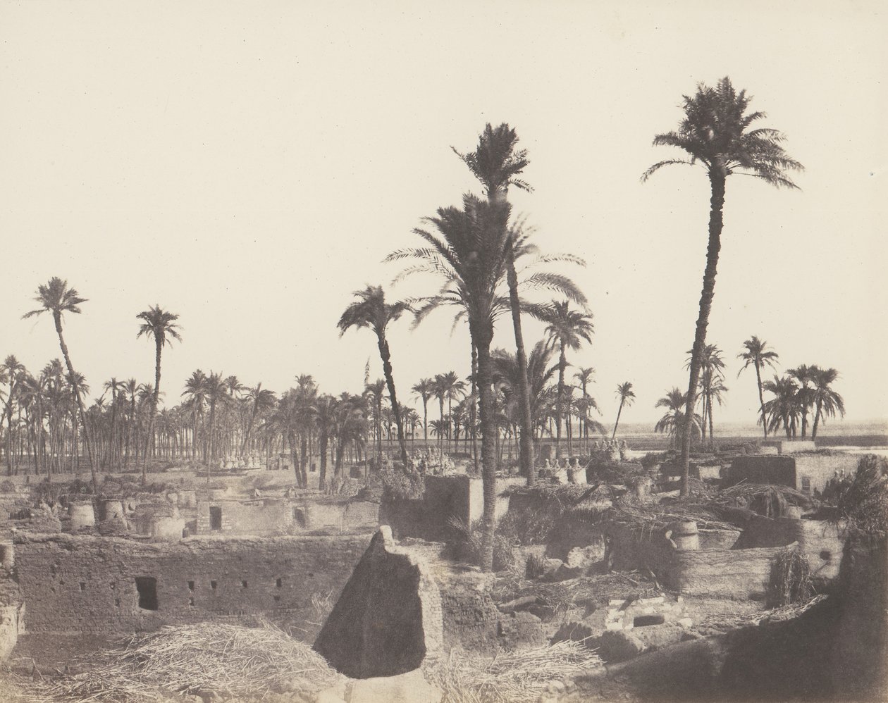 Abaziz, Interior of an Arab Village, 1851-52, trykt 1853-54. af Félix Teynard