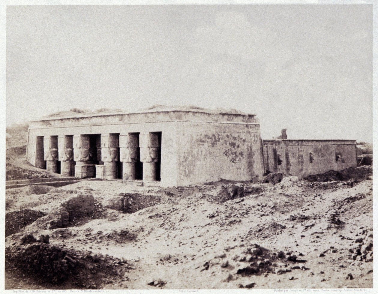 Dendera, Egypten, ca. 1850 (foto) af Félix Teynard