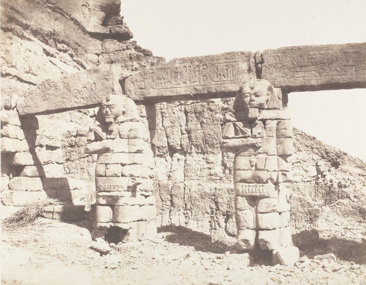 Djerf-Hocein Tutzis, Hemi-Spéos, det ydre partis kolosser, 1851-52, trykt 1853-54. af Félix Teynard