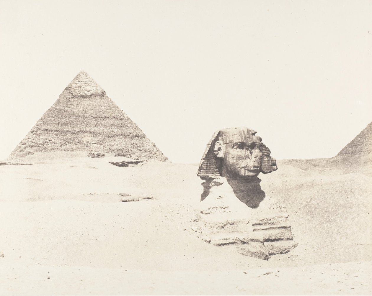 Djizeh Necropolis of Memphis, Sphinx and Pyramids, 1851-52, trykt 1853-54. af Félix Teynard