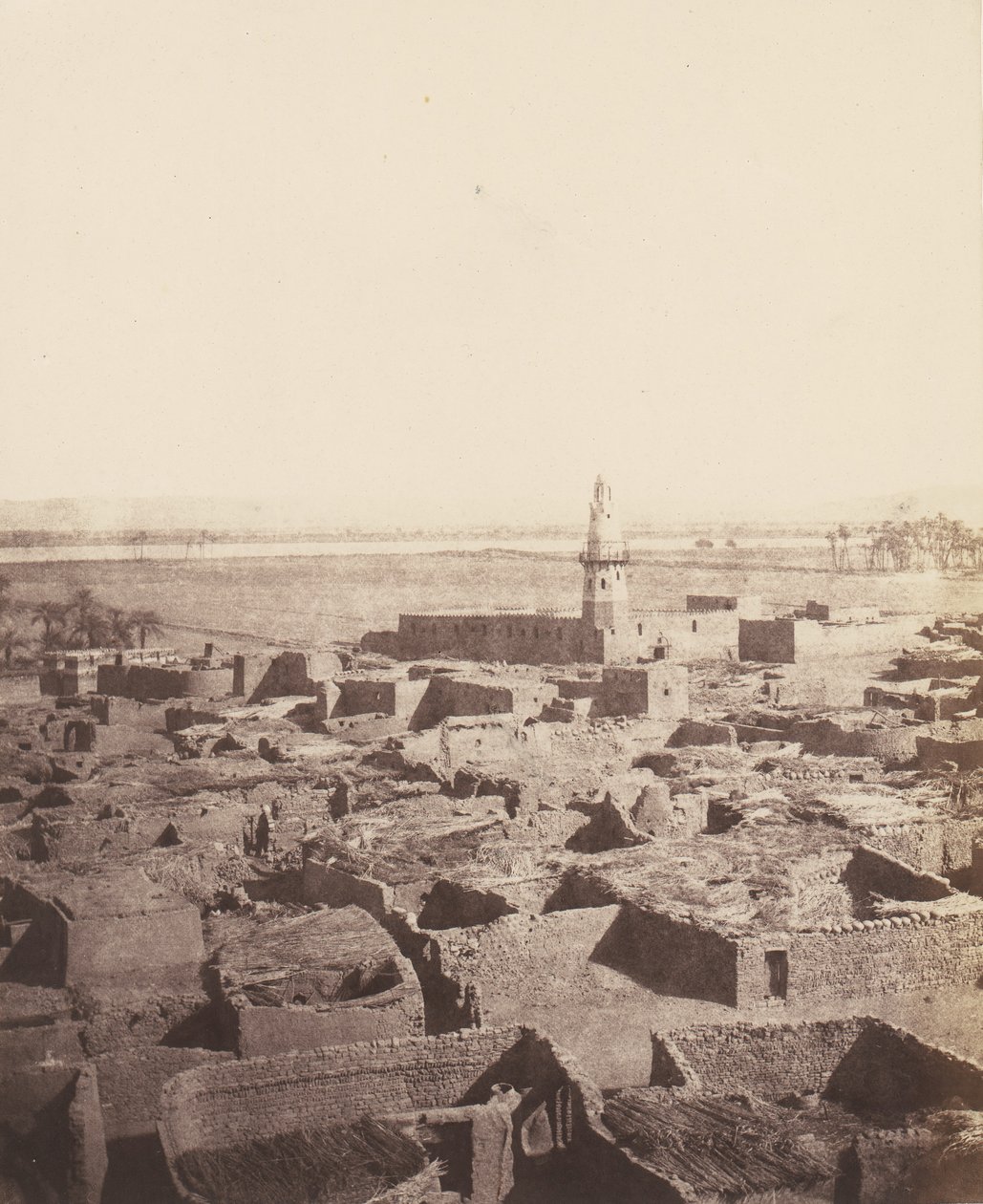 Edfu, General Aspect of the City set from the Central Platform of the Py..., 1851-52, trykt 1853-54. af Félix Teynard
