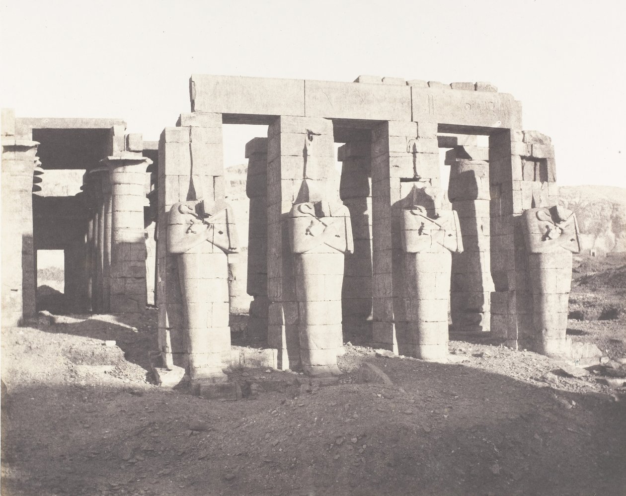 Gournah Theben, Palais Dit le Memnonium, 1851-52, trykt 1853-54. af Félix Teynard