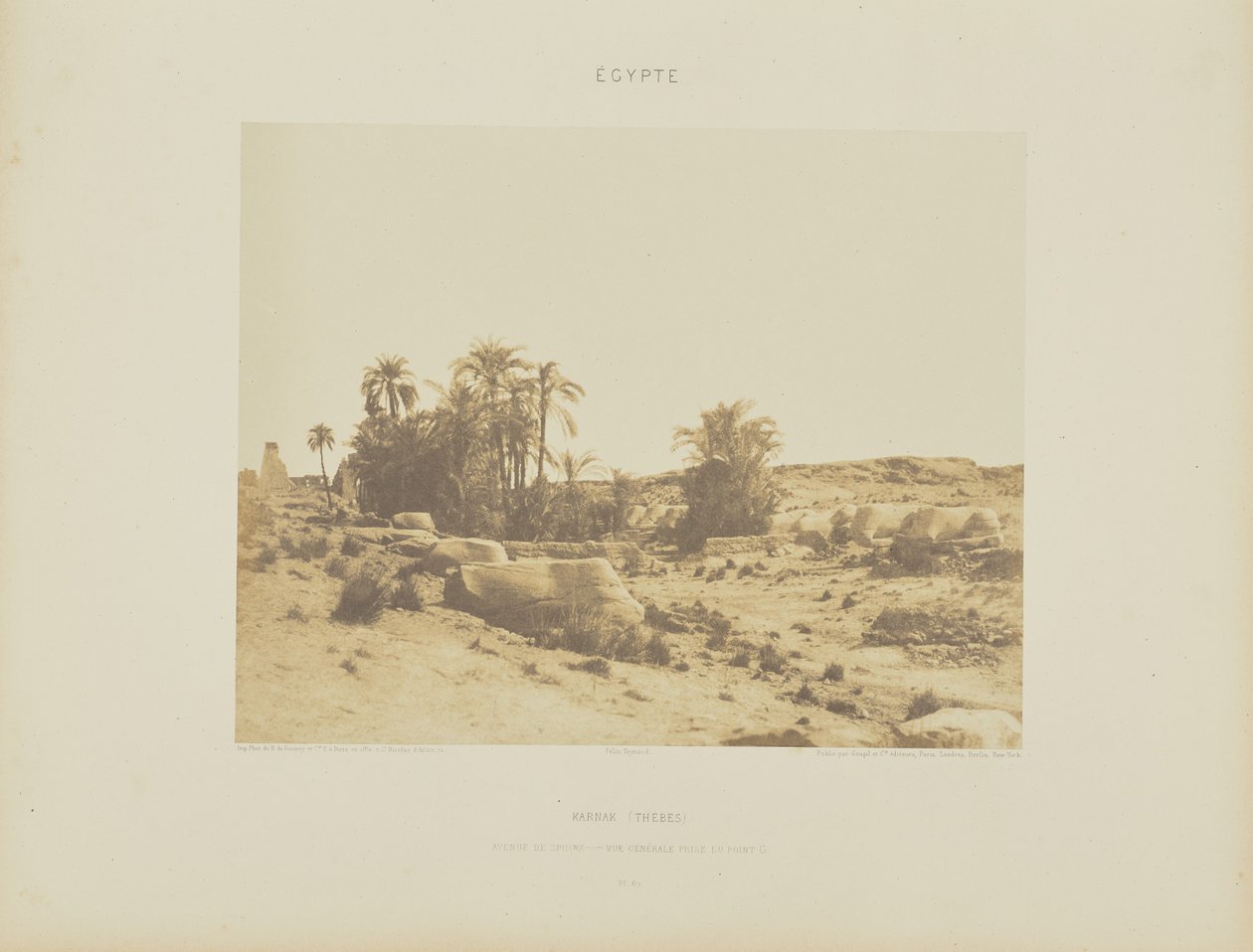 Karnak (Theben). Sfinxernes allé - generel udsigt fra punkt G af Félix Teynard