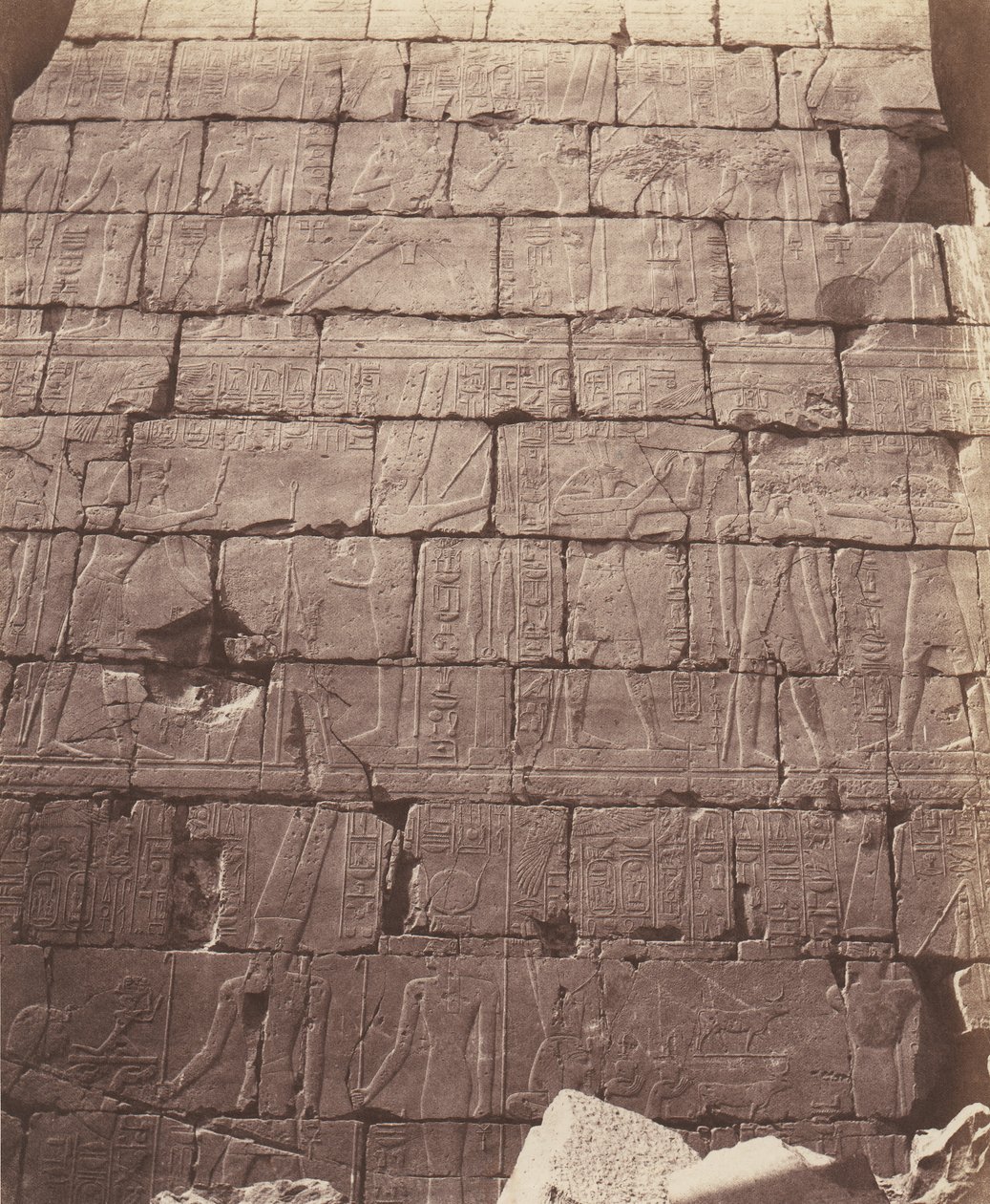Karnak Theben, Palace - Hypostyle Hall - Decoration of the Int..., 1851-52, trykt 1853-54. af Félix Teynard