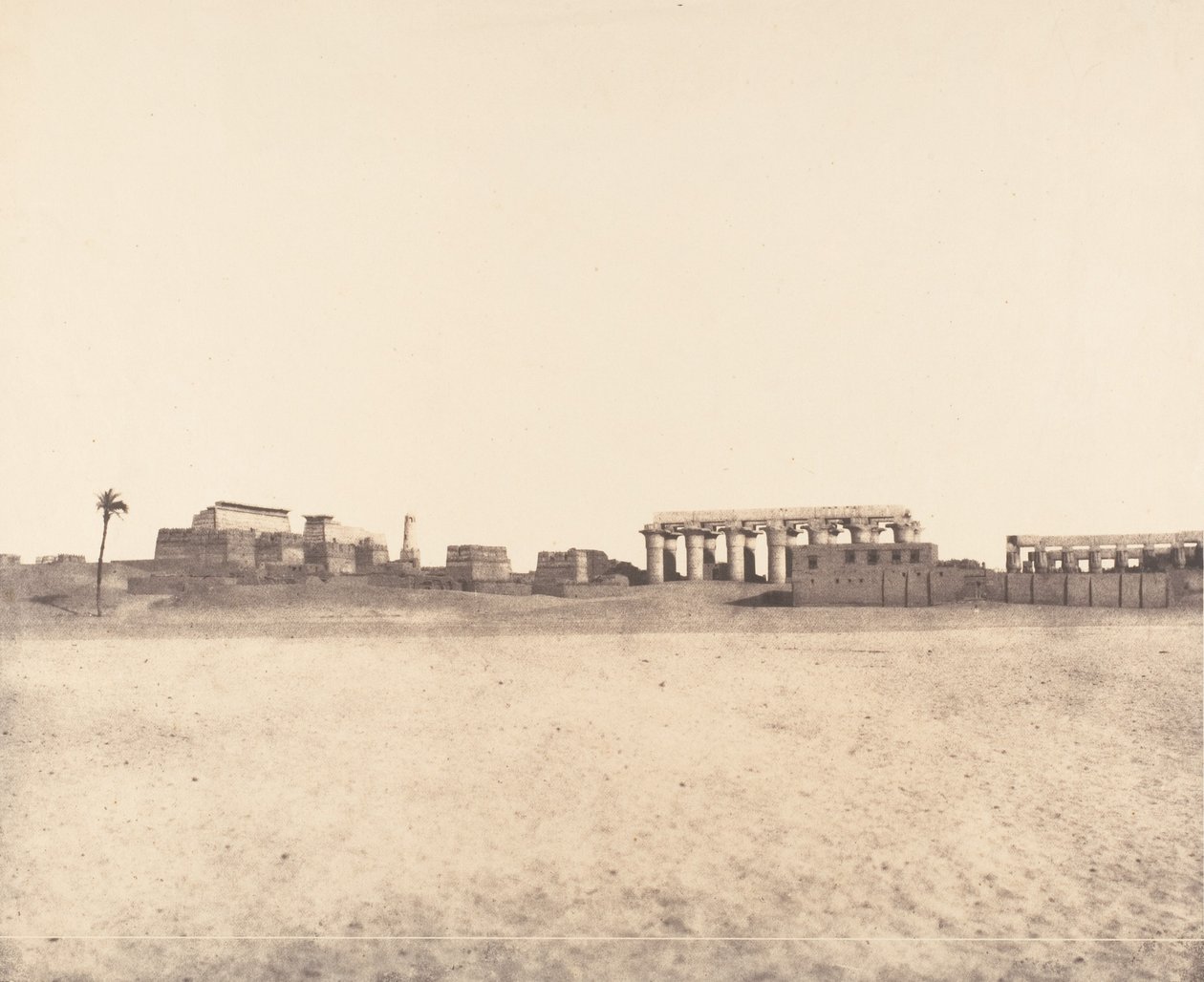Louksor Theben, Generelt syn på ruinerne, 1851-52. af Félix Teynard