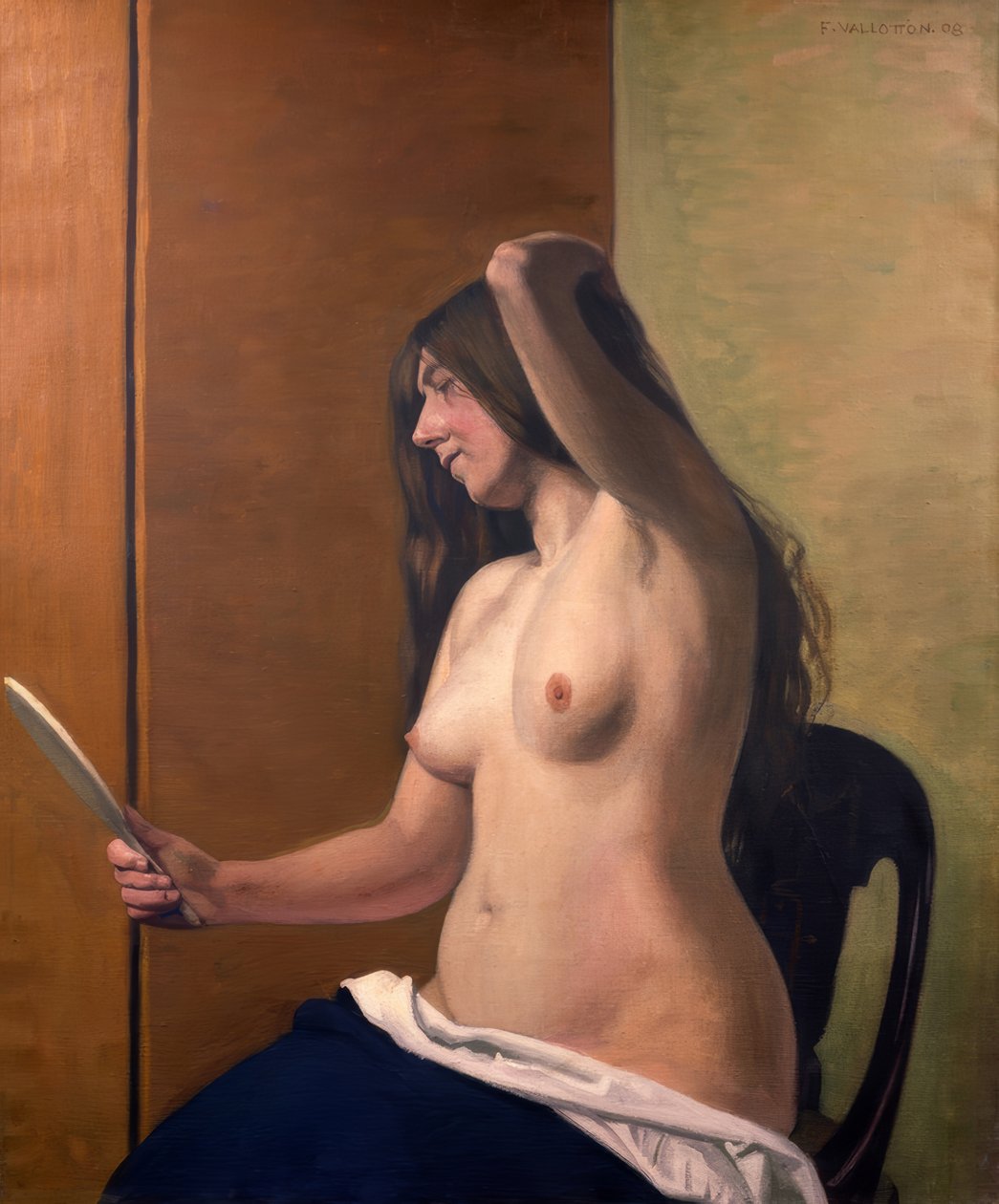 Nøgen med spejl af Félix Vallotton