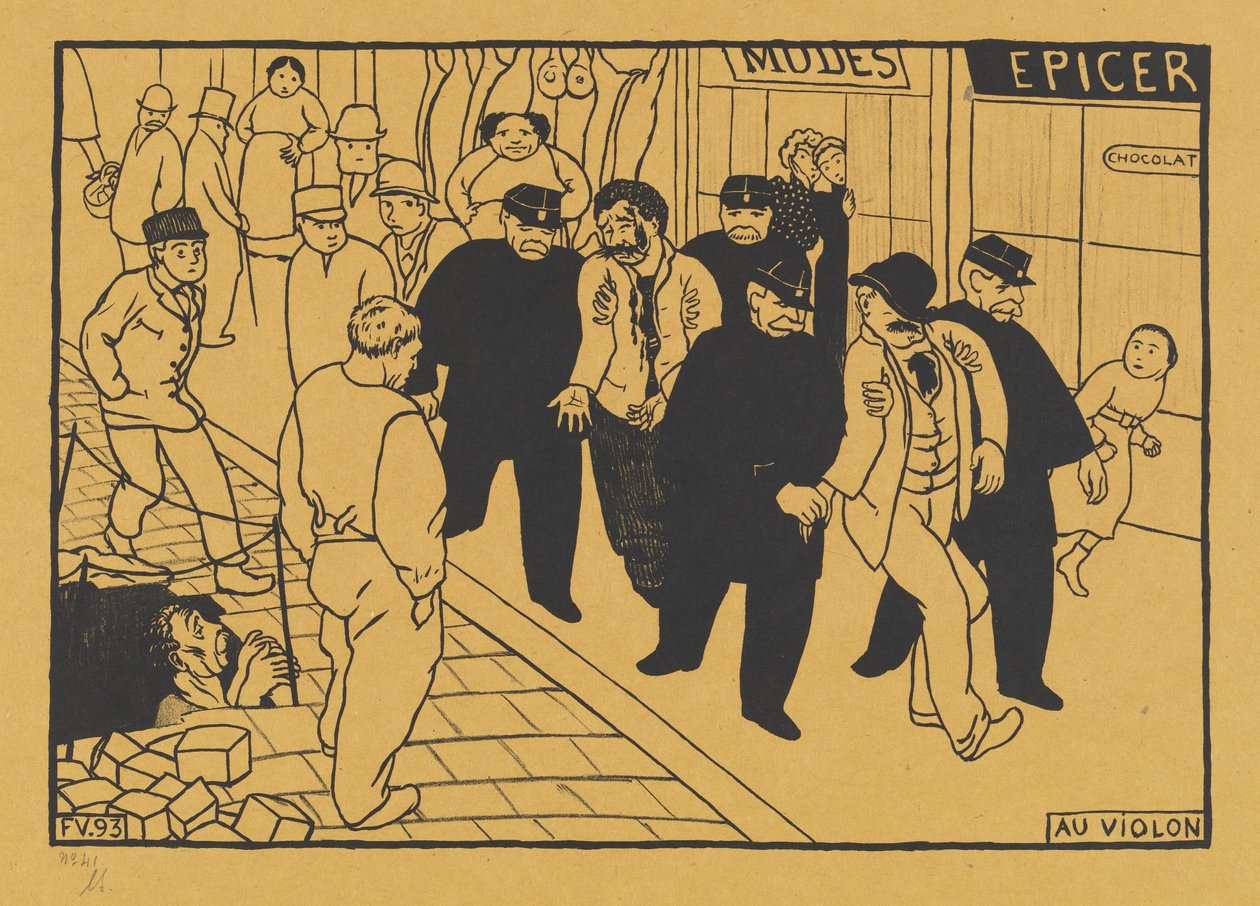 Au Violon Off to the Jug, 1893. af Félix Vallotton