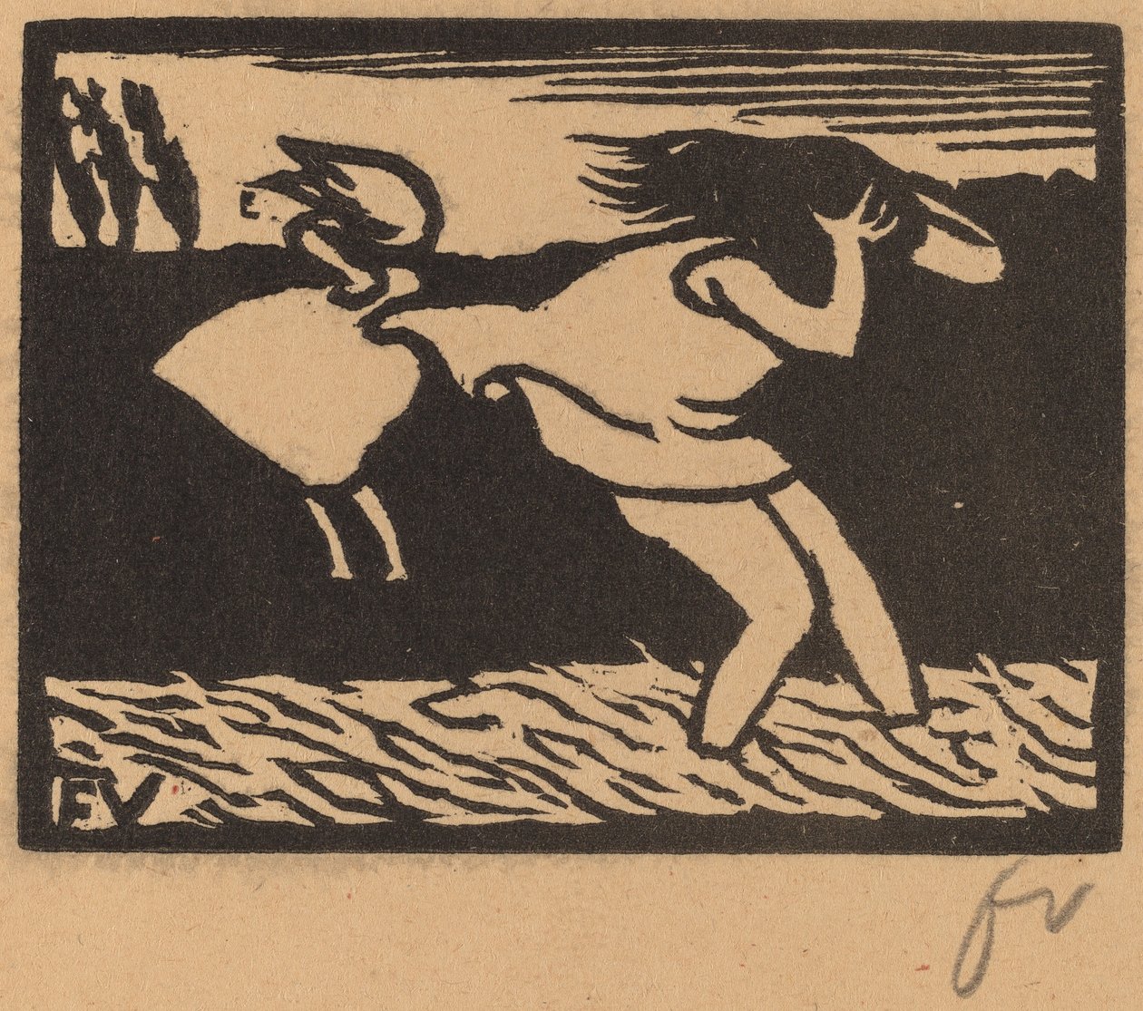 Badende fanget i en storm af Félix Vallotton