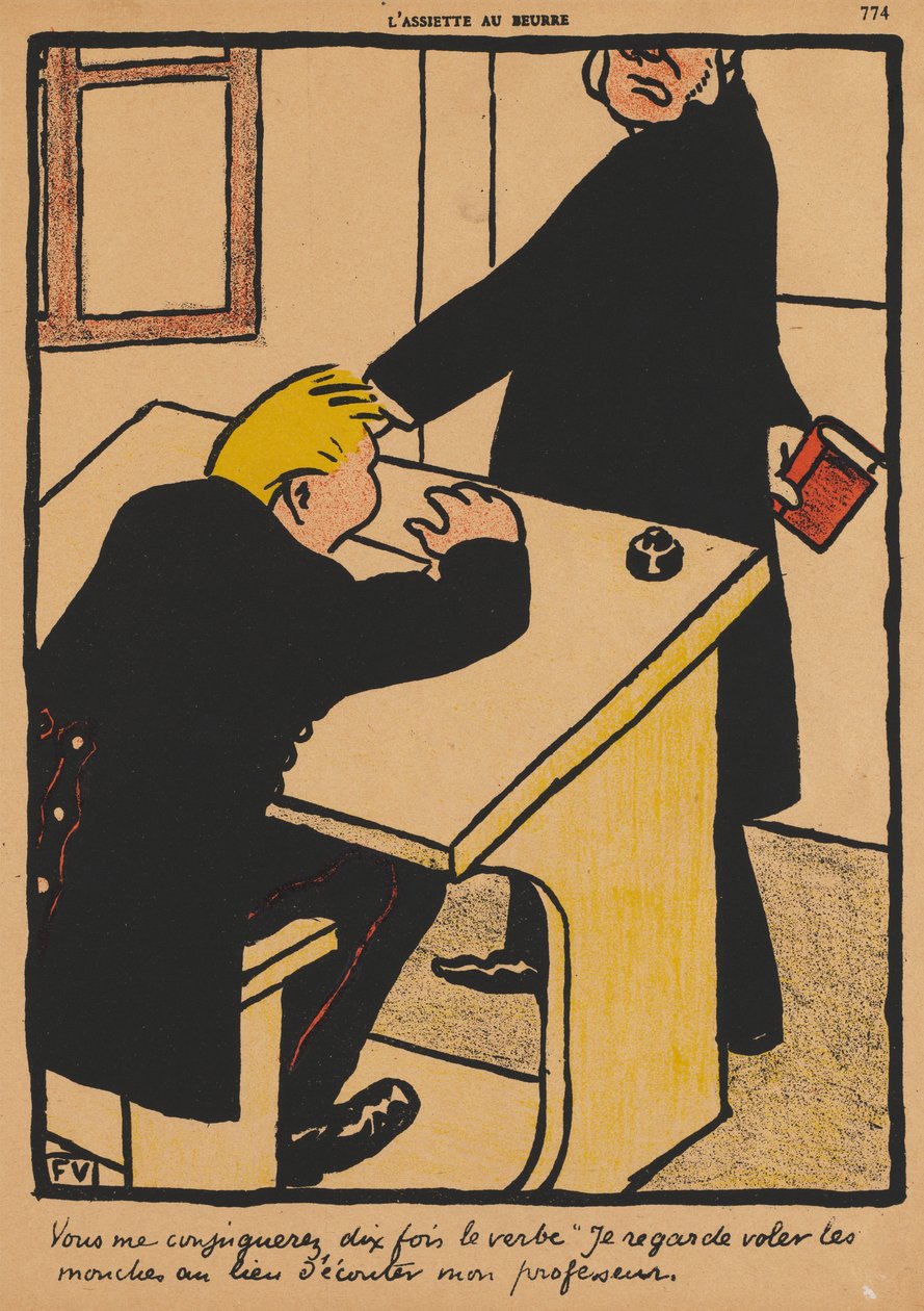 Forbrydelser og Straffe XVII, 774: Du skal konjugere af Félix Vallotton