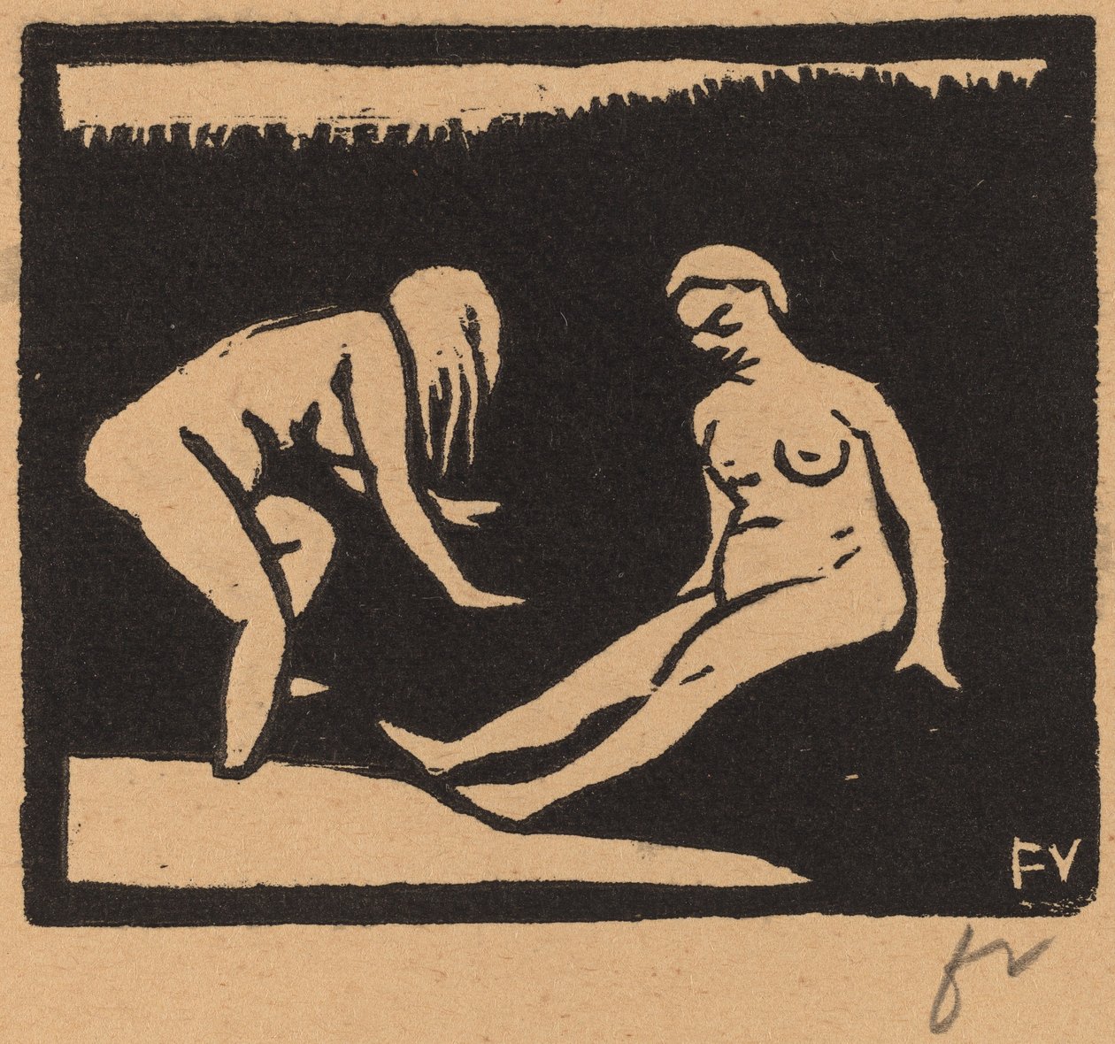 Forlader vandet La sortie du bain, 1893. af Félix Vallotton