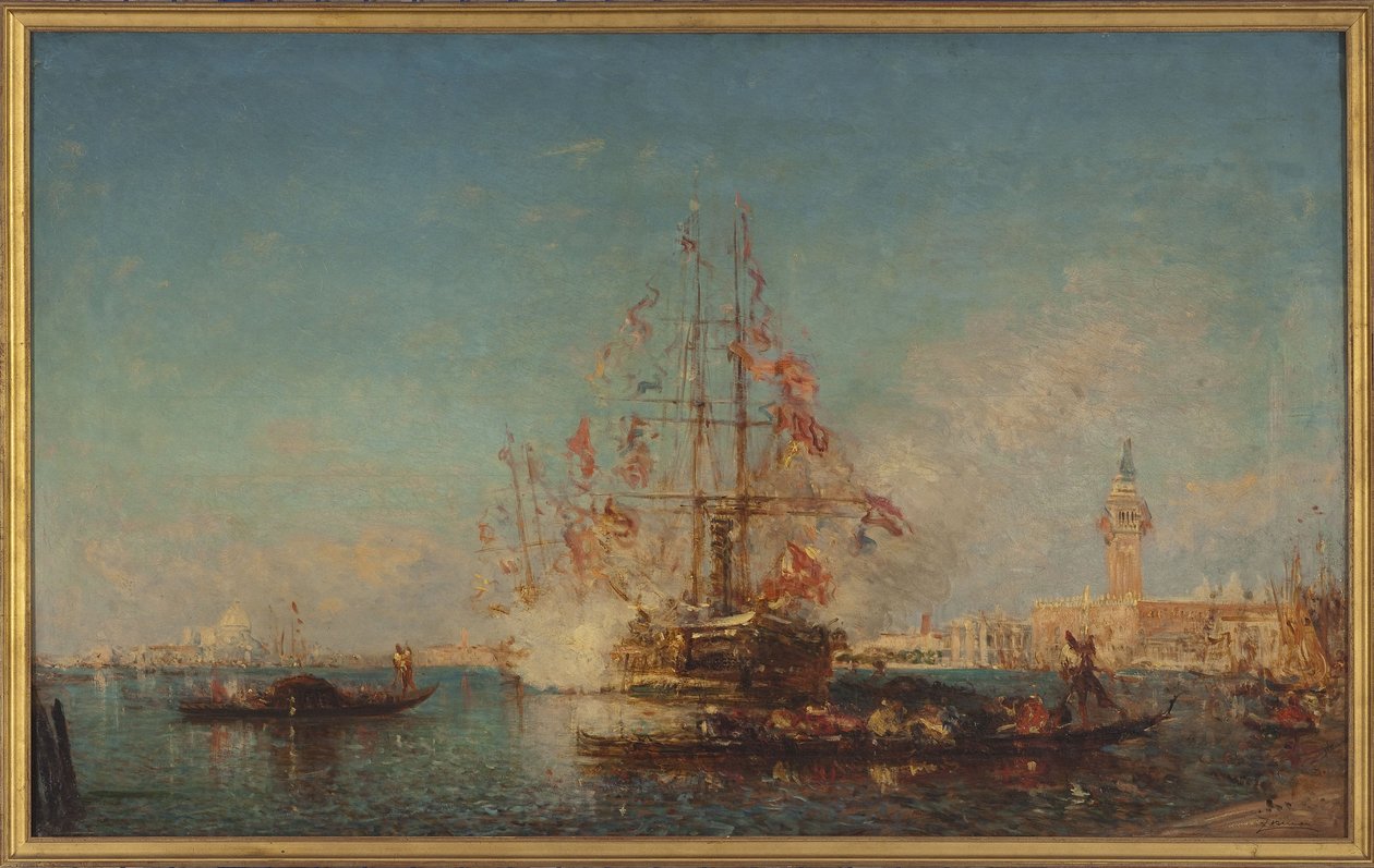 Kanonskud, mellem 1880 og 1885 (olie på lærred) af Félix Ziem