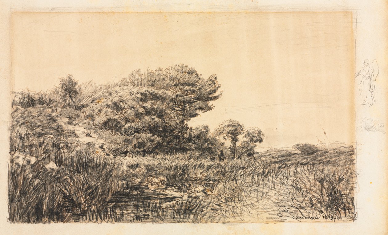 Edge of Marsh ved Couronne, 1863. af Félix Ziem