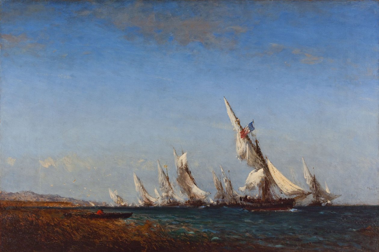 Fiskere vender tilbage til Martigues, 2. halvdel af det 19. århundrede (olie på lærred) af Félix Ziem